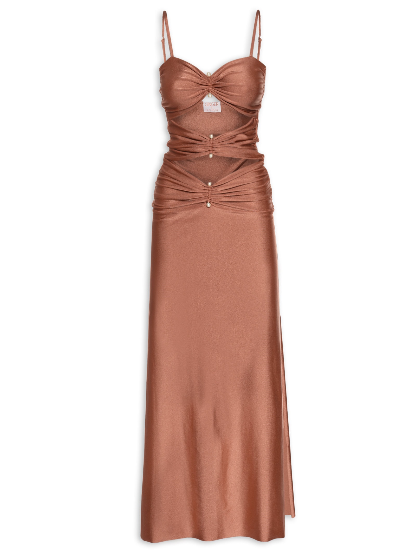 美品♡CARAMEL GINGER DRESS 8Y Vestido Turim LS X Ginger - La Sirène - Marrom