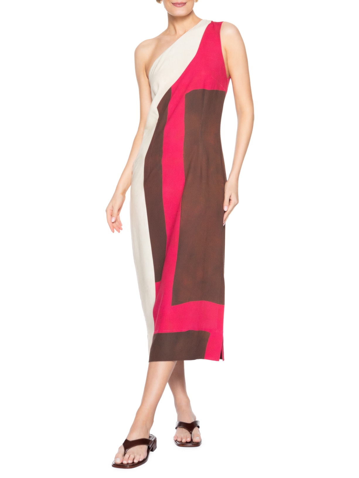 Vestido Um Ombro Rosa Lenny Niemeyer