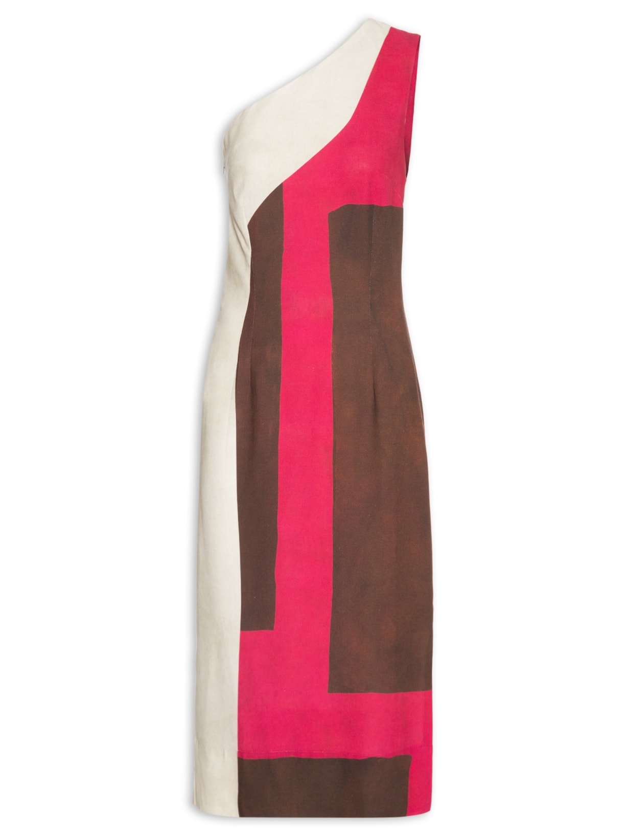 Vestido Um Ombro - Rosa