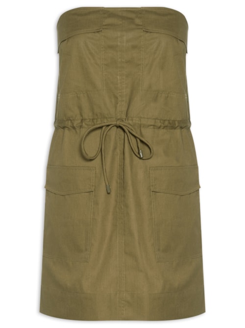 Vestido Utilitário Mini - Marrom