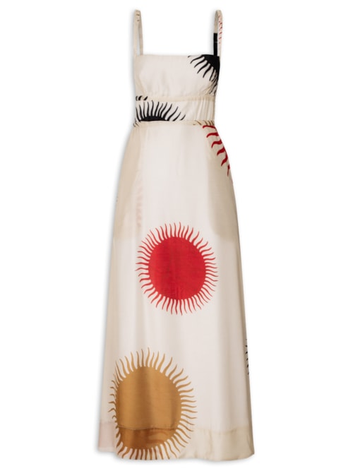 Vestido V Sol Claro - Bege