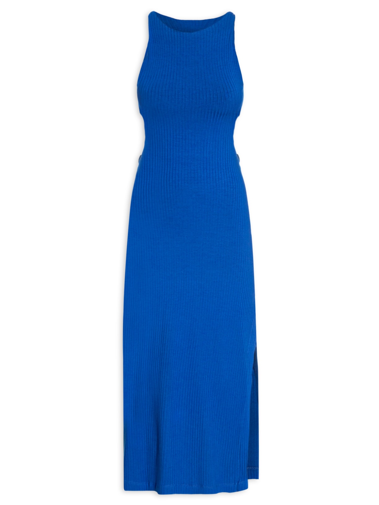 Vestido Vazado Cintura Ribana - Azul