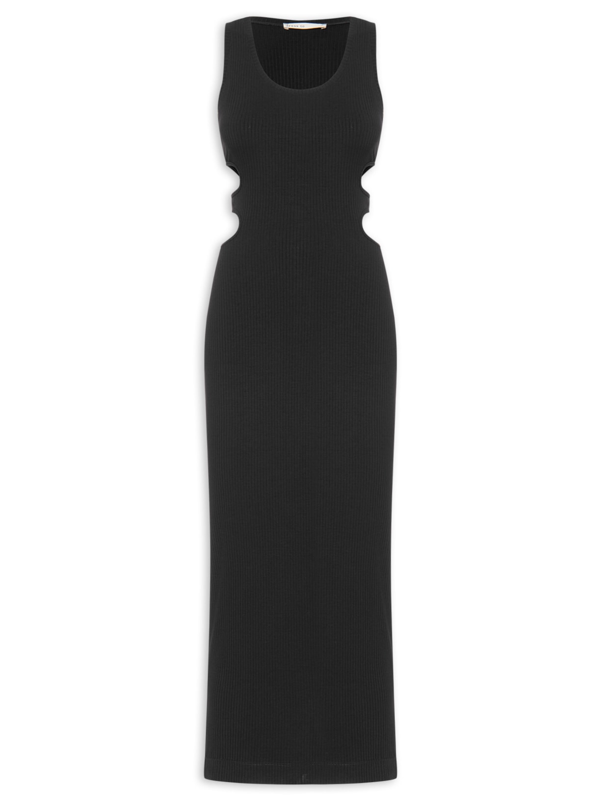 Vestido Vazado Duplo - Preto