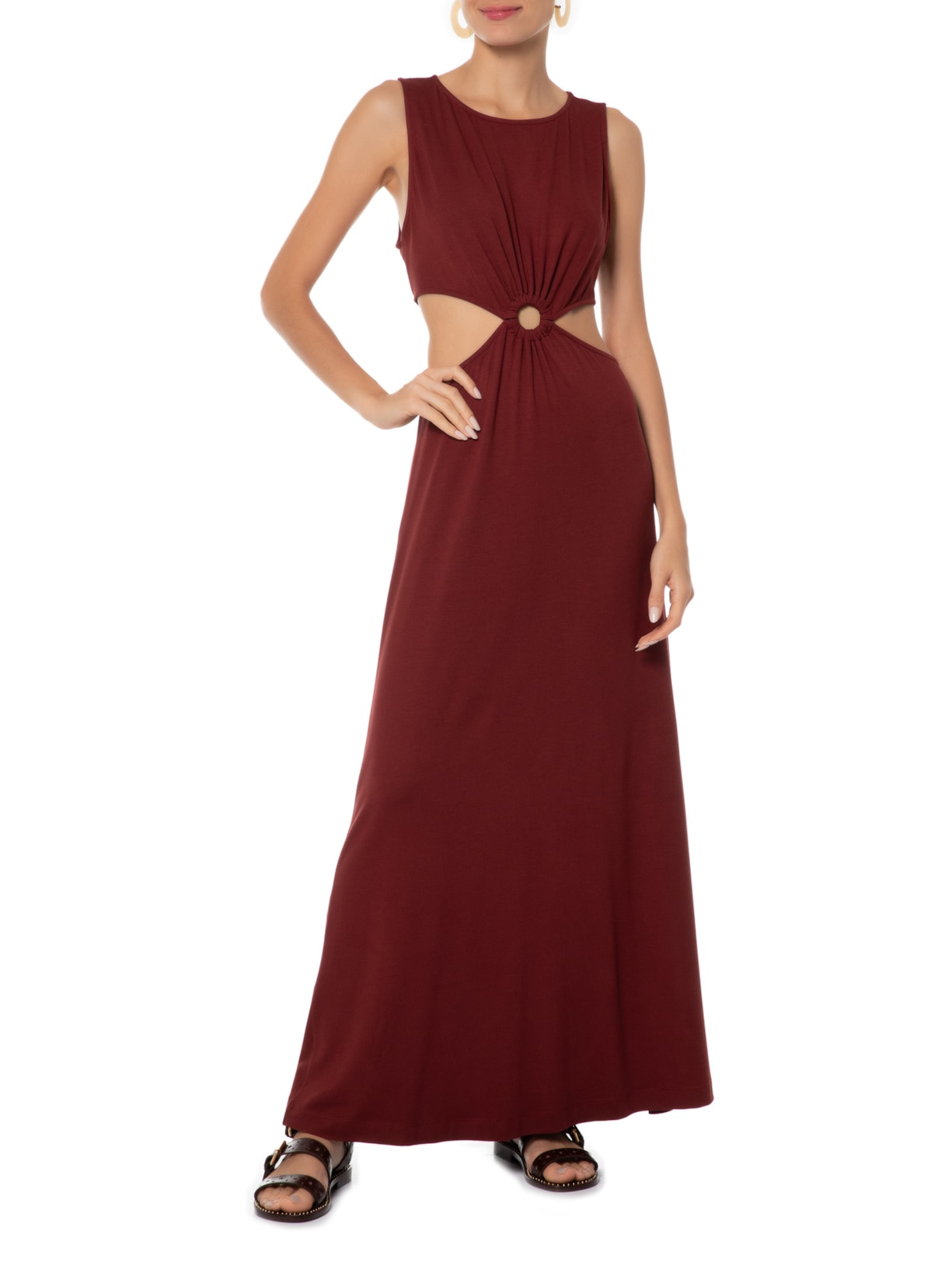 Vestido Vazado Malha Crepe Vermelho Dress To