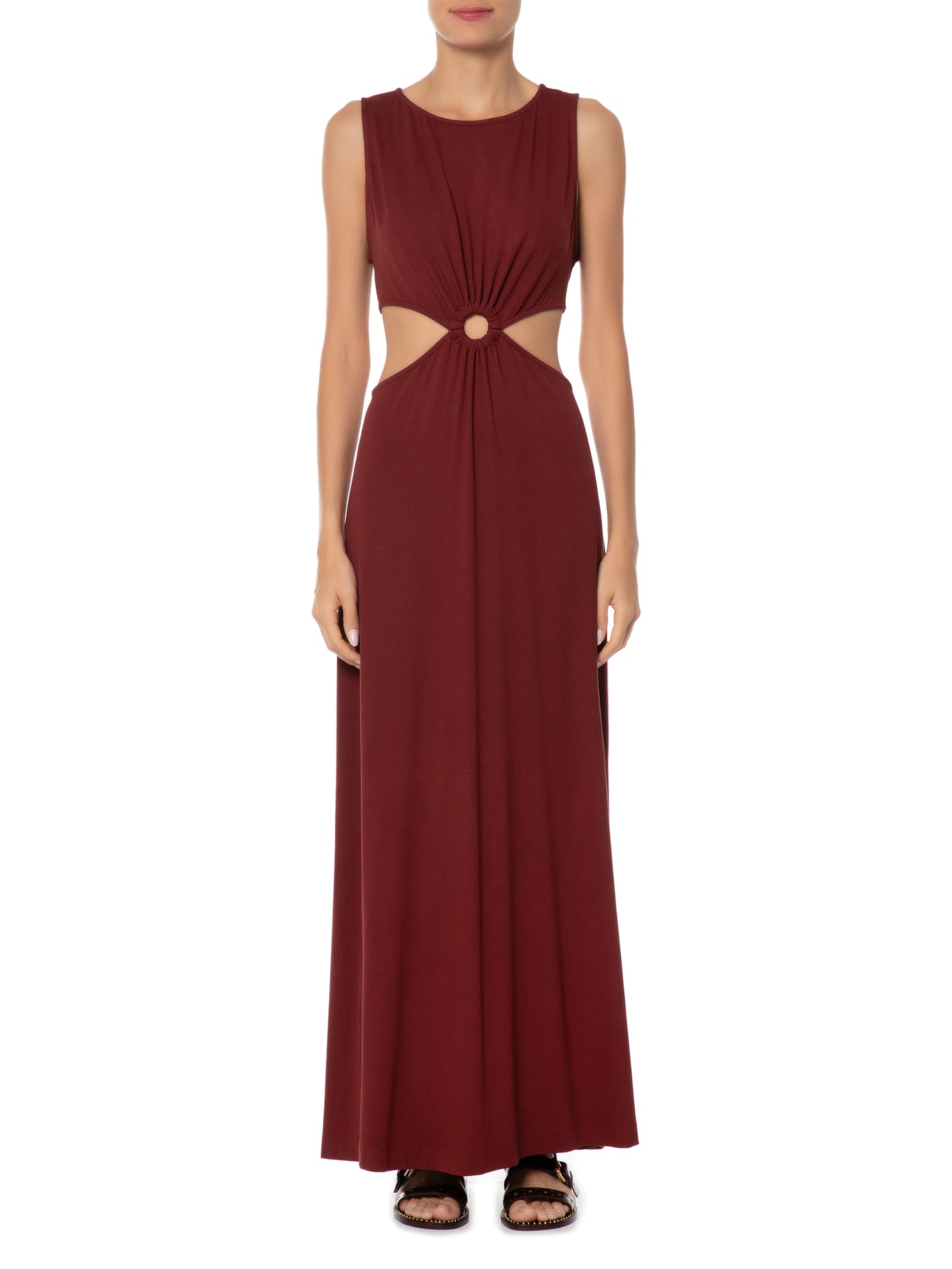 Vestido Vazado Malha Crepe Vermelho Dress To