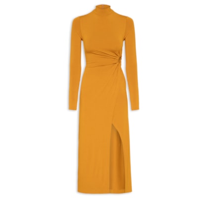 Vestido Vazado Na Cintura Neat - Laranja