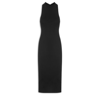 Vestido Vazado Tricot - Preto