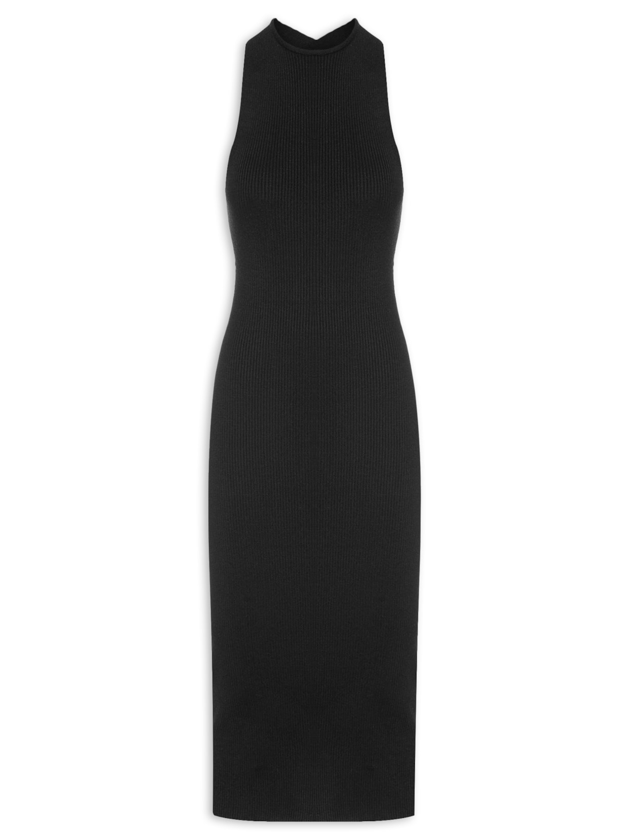 Vestido Vazado Tricot - Preto