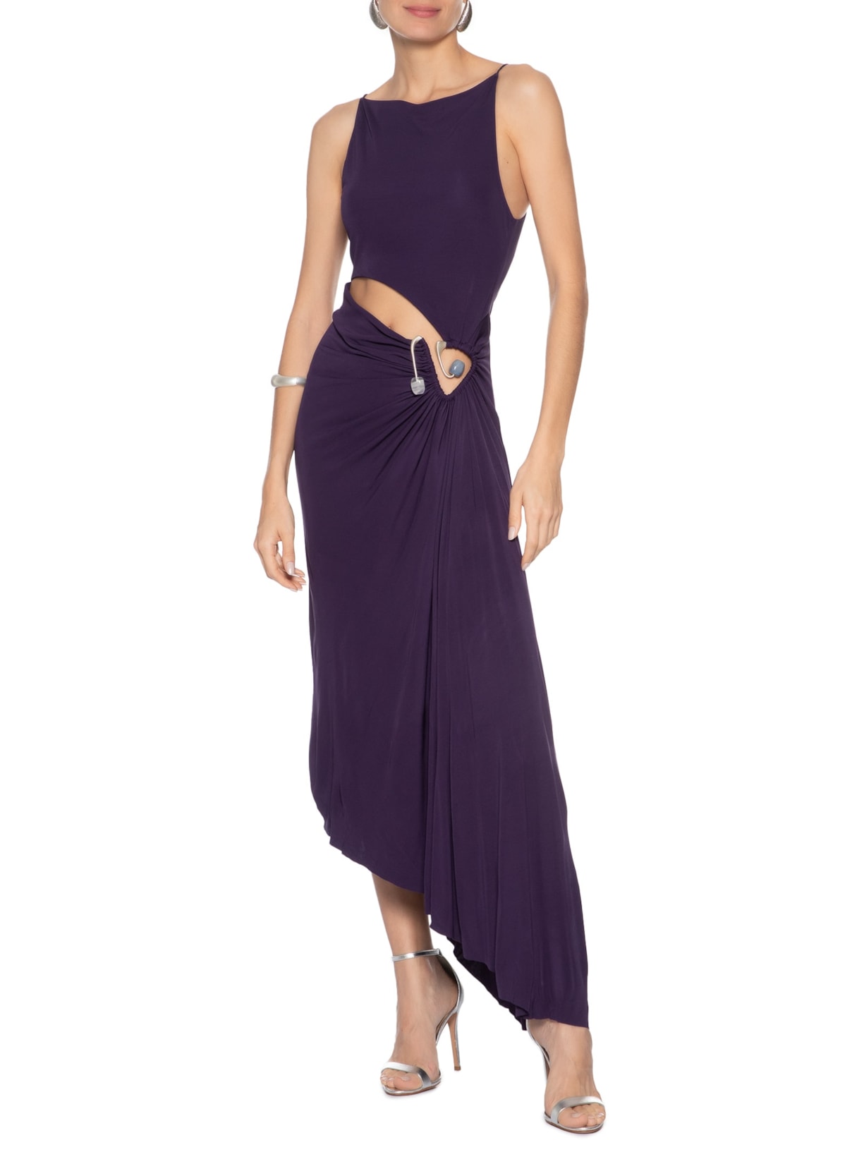 Vestido Veer Spiral Crystal Tank Roxo Christopher Esber