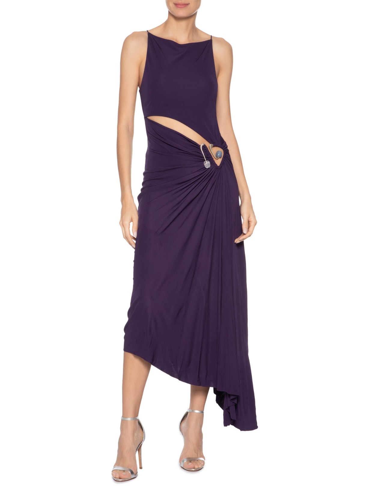 Vestido Veer Spiral Crystal Tank Roxo Christopher Esber