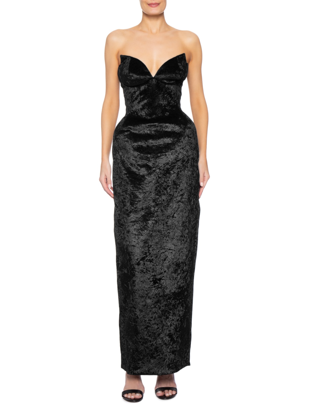 Vestido Veludo Tomara Que Caia Preto Fauve