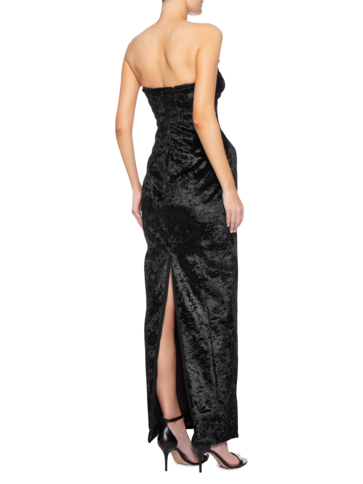 Vestido Veludo Tomara Que Caia Preto Fauve