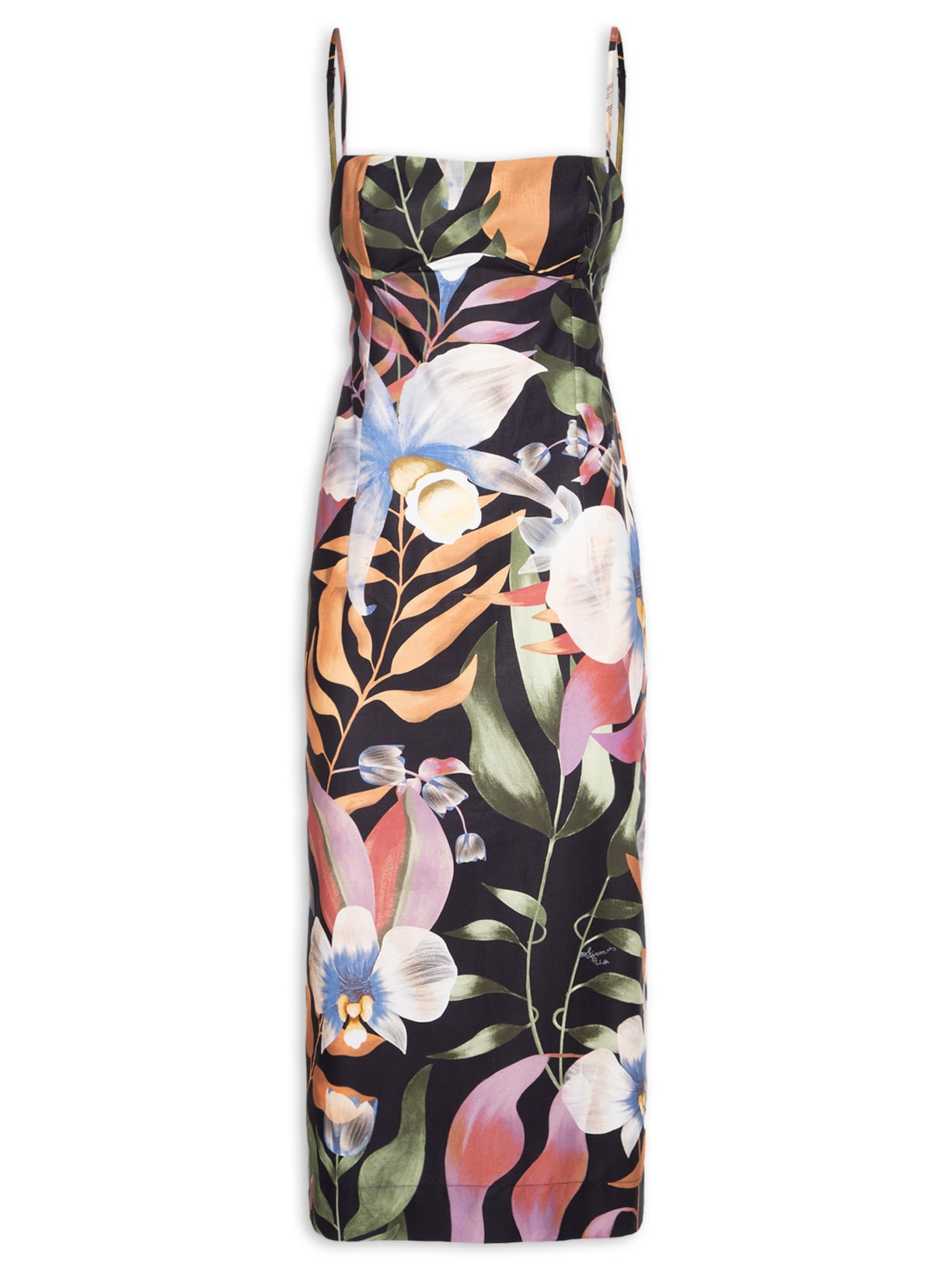 Vestido Vento De Flor Preto Farm