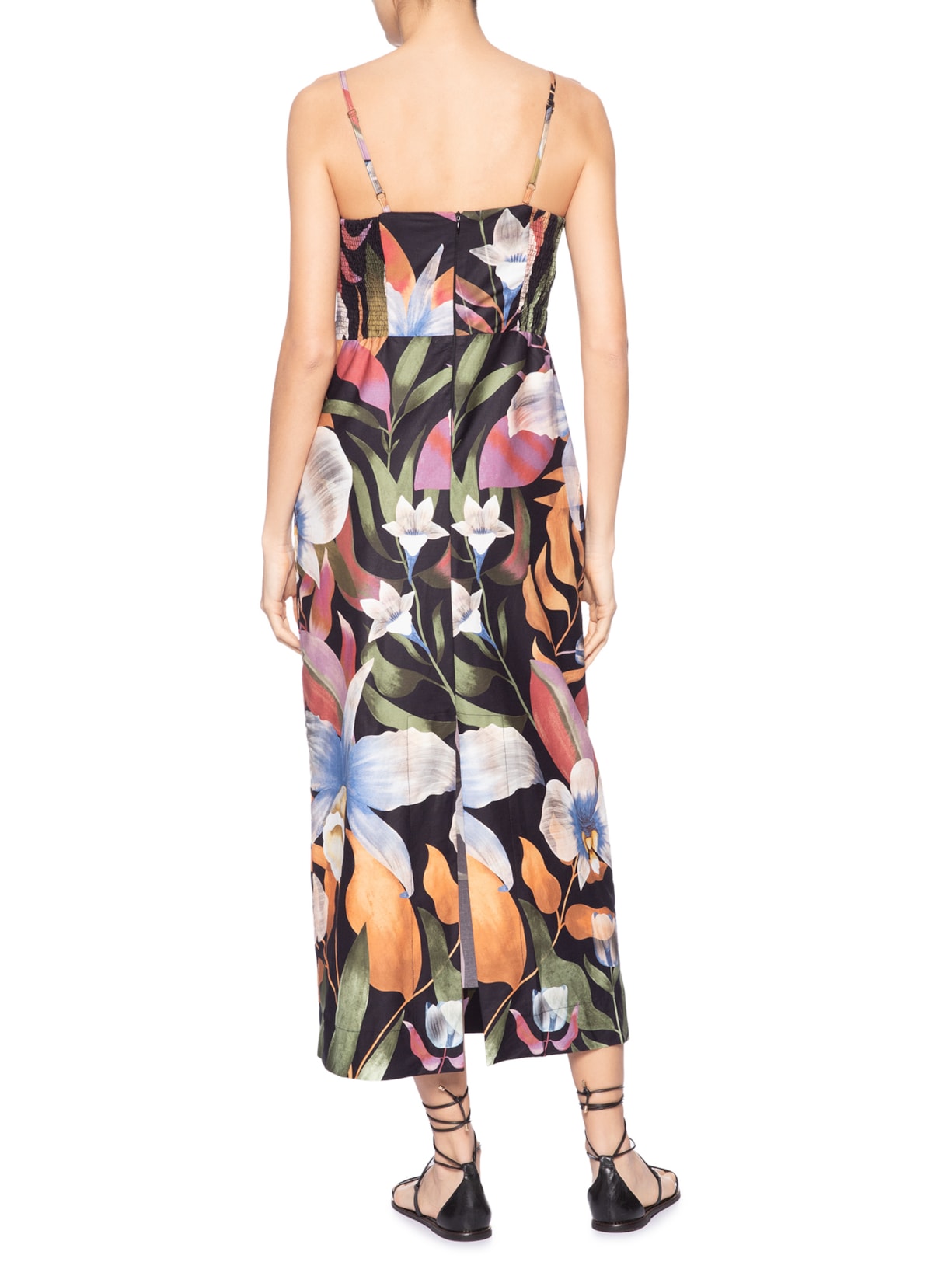 Vestido Vento De Flor Preto Farm