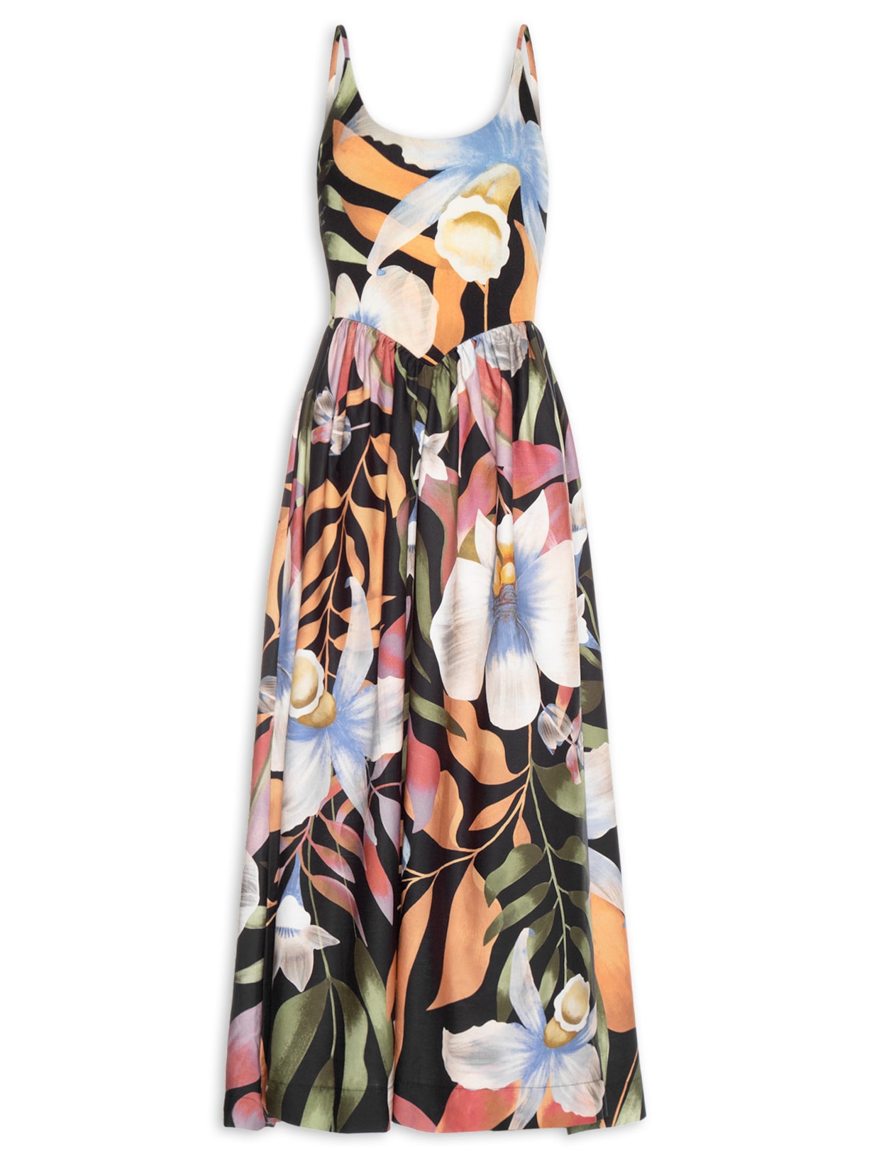 Vestido Vento De Flor Preto Farm