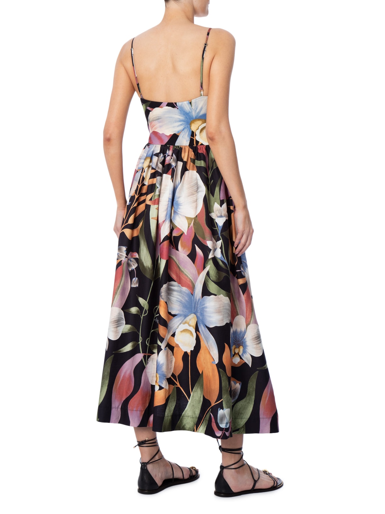 Vestido Vento De Flor Preto Farm