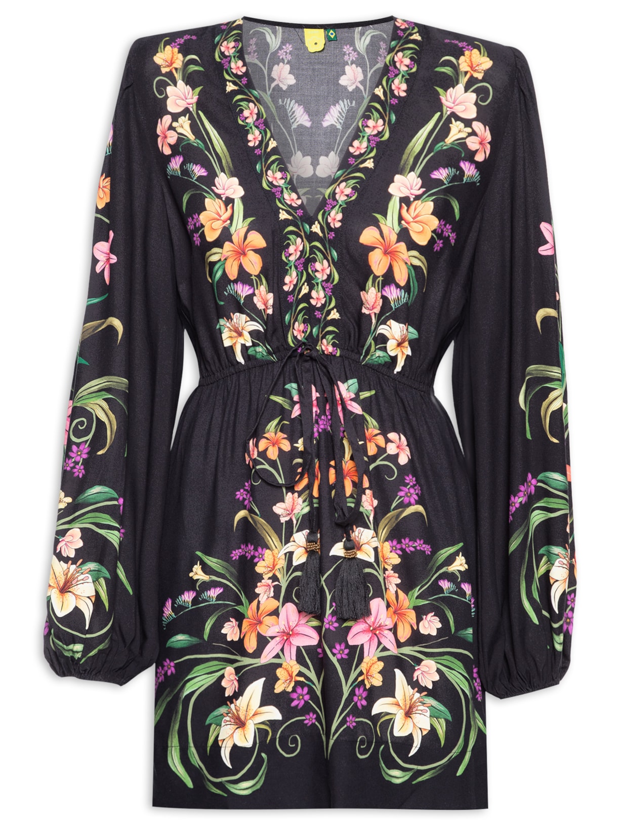 Vestido Vestida De Flor - Preto