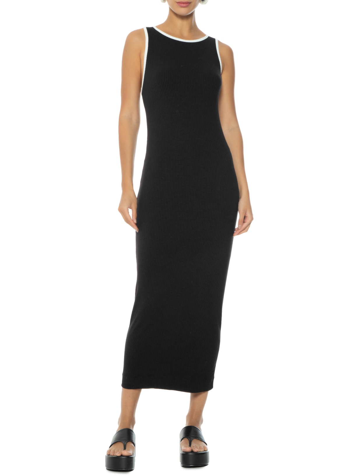 Vestido Viés Bicolor Preto Dress To