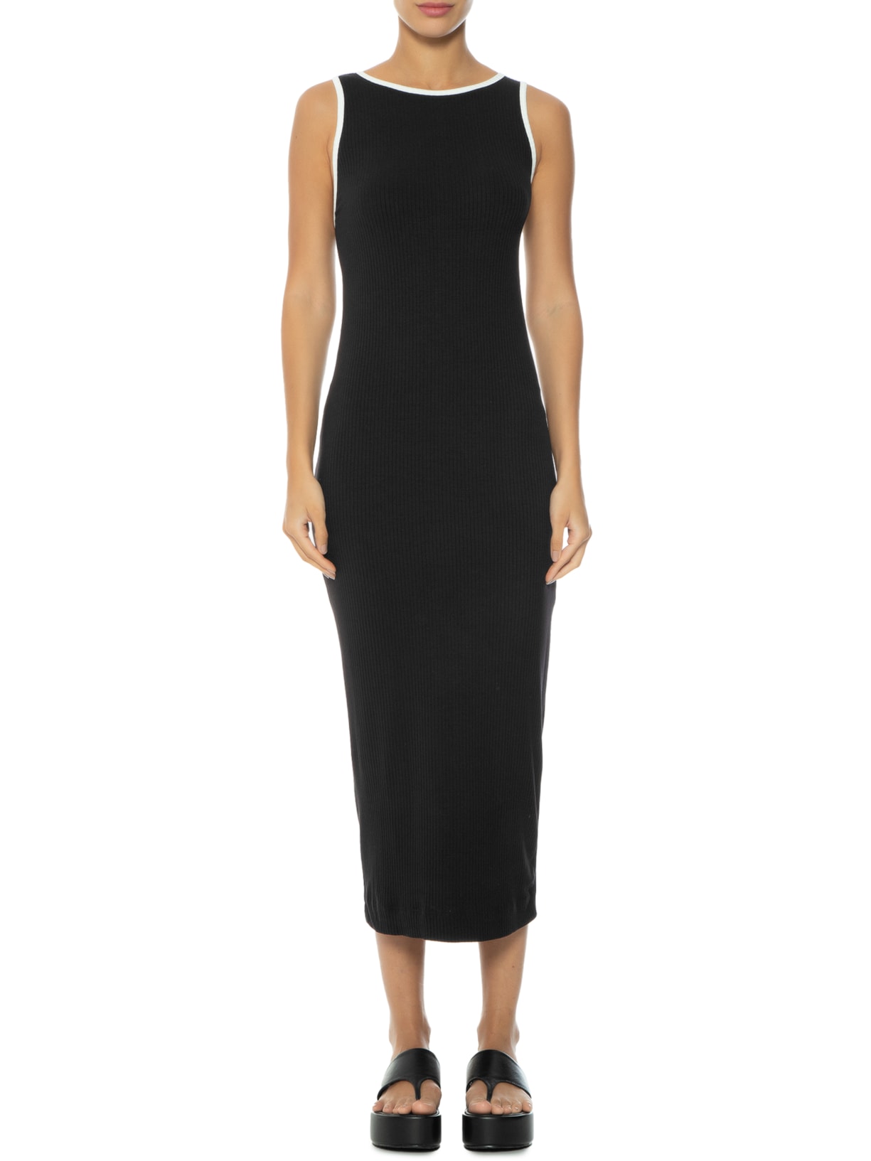 Vestido Viés Bicolor Preto Dress To
