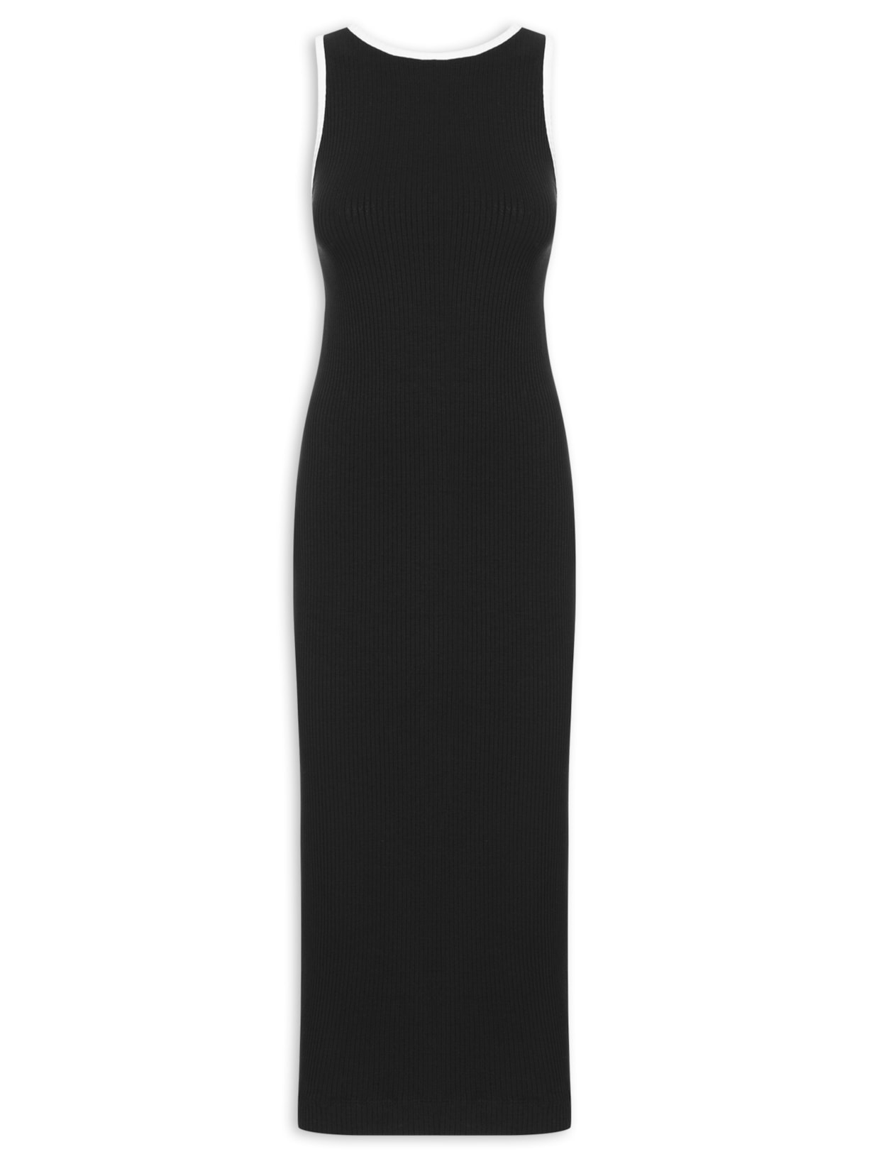 Vestido Viés Bicolor - Preto