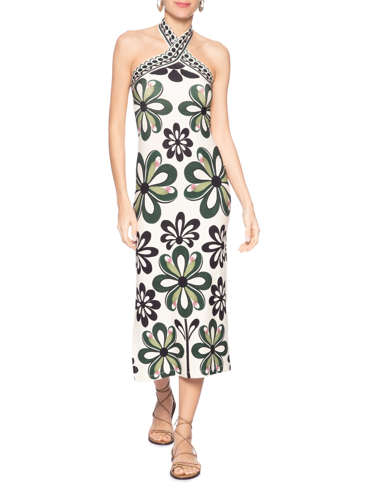 Vestido Viés Florara– Preto Farm
