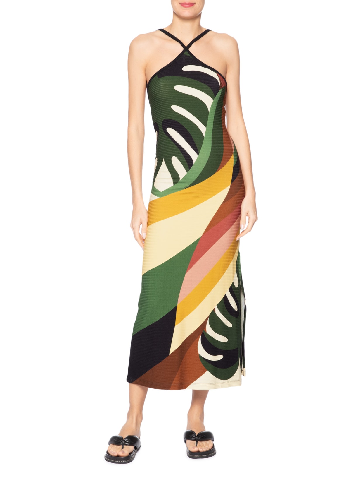 Vestido Vies Listra Arara Verde Farm