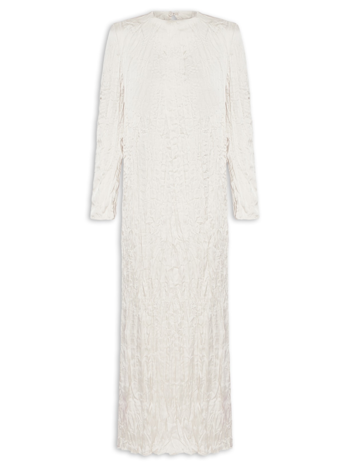 Vestido Wrinkled Satin Duas Formas - Bege