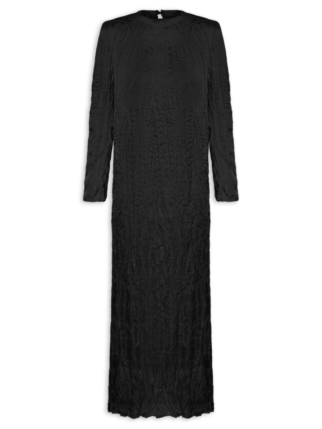 Vestido Wrinkled Satin Duas Formas - Preto