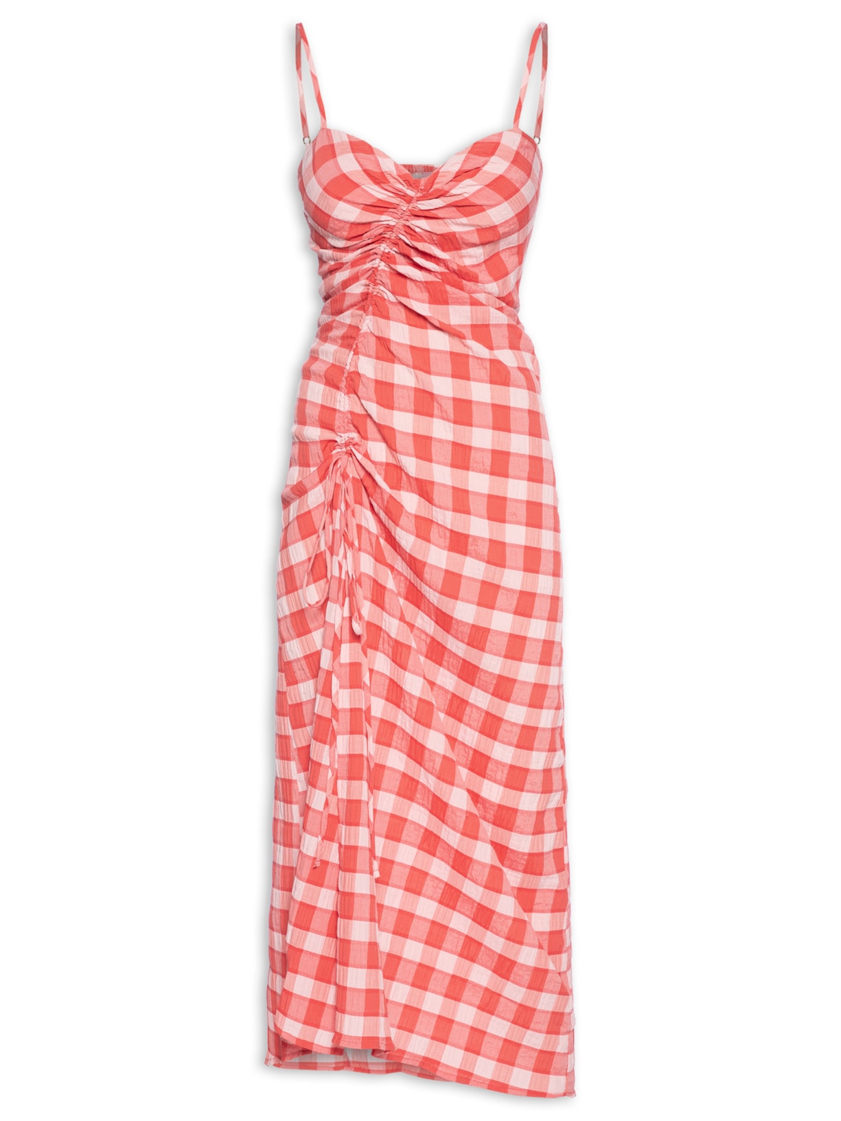 Vestido Xadrez Trancoso - Vermelho