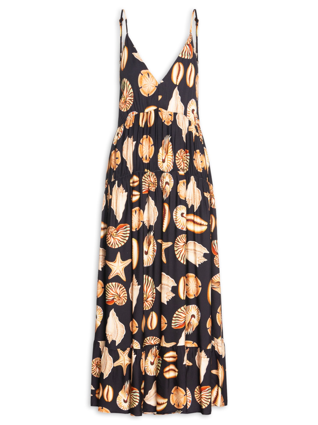 Vestidos Alcinhas Conchas - Preto