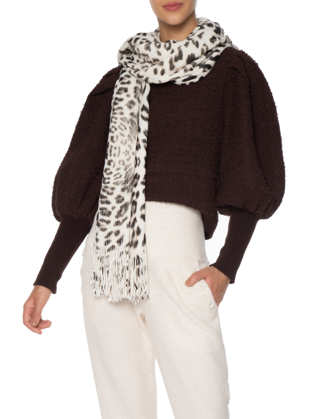Xale Feminino Fernanda Onça Animal Print Le Lis