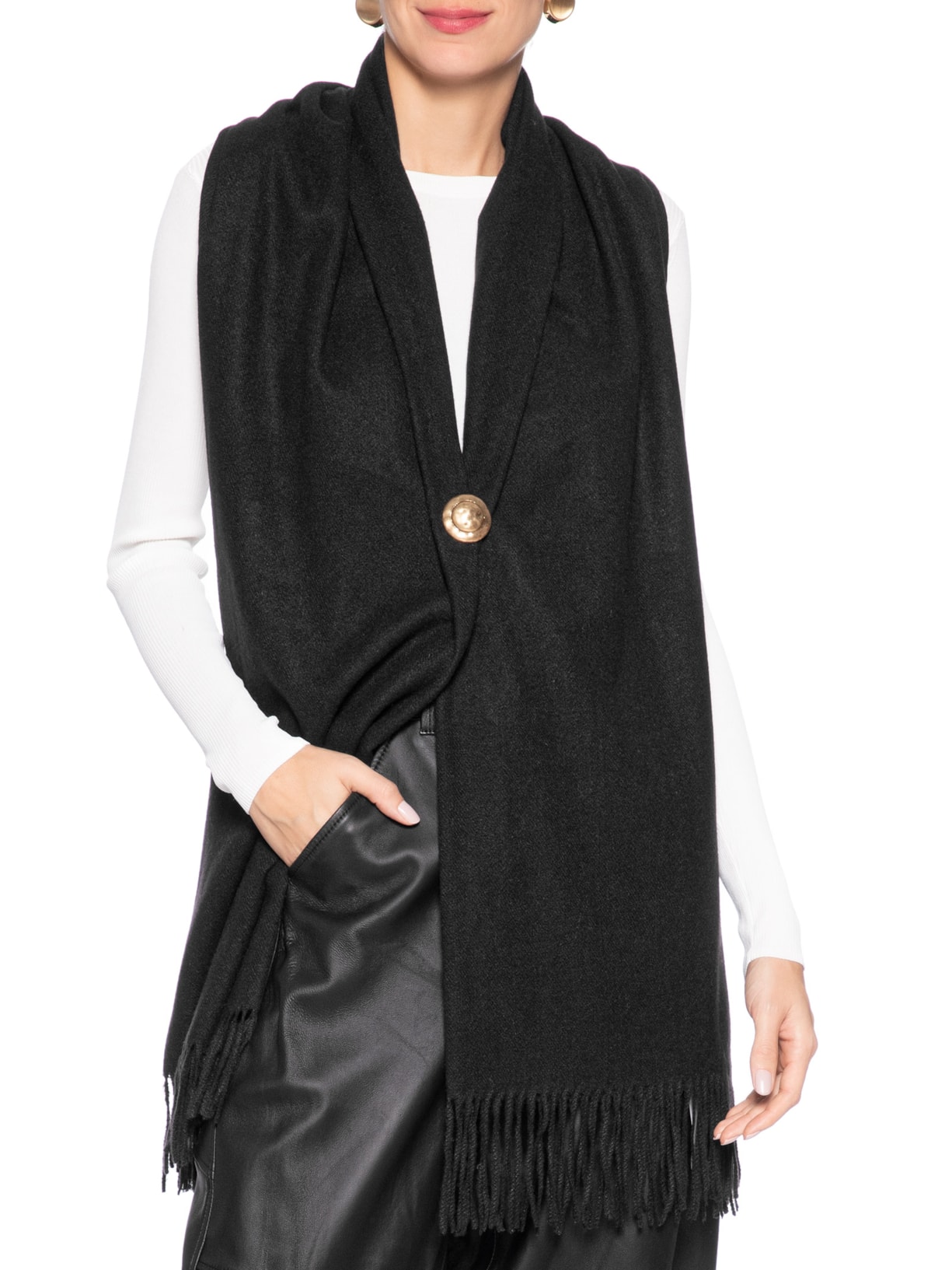Xale Feminino Fran Preto Le Lis