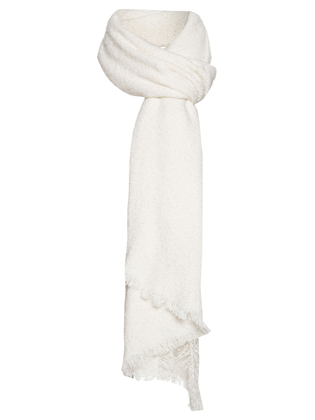 Xale Feminino Pashmina Bouclé Chanfrado - Off White
