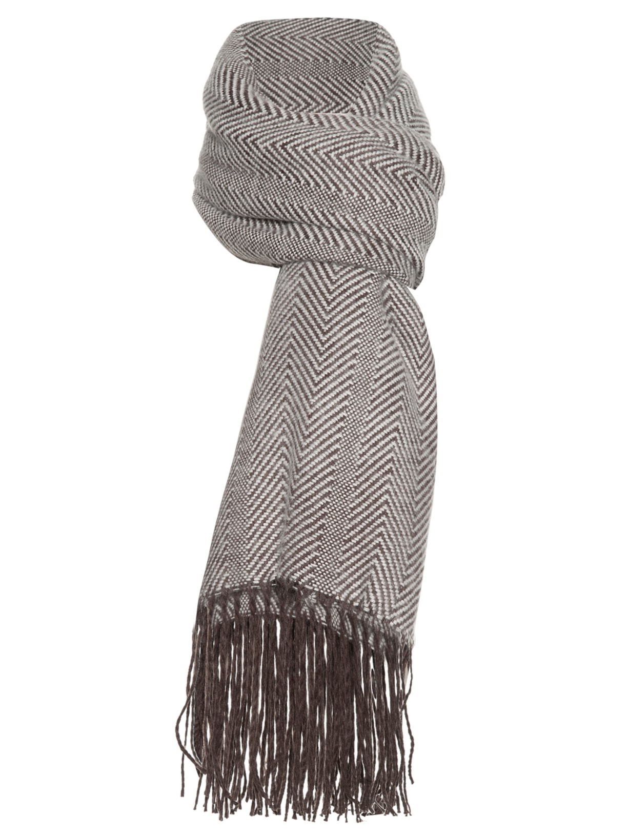 Xale Feminino Pashmina Espinha De Peixe - Marrom