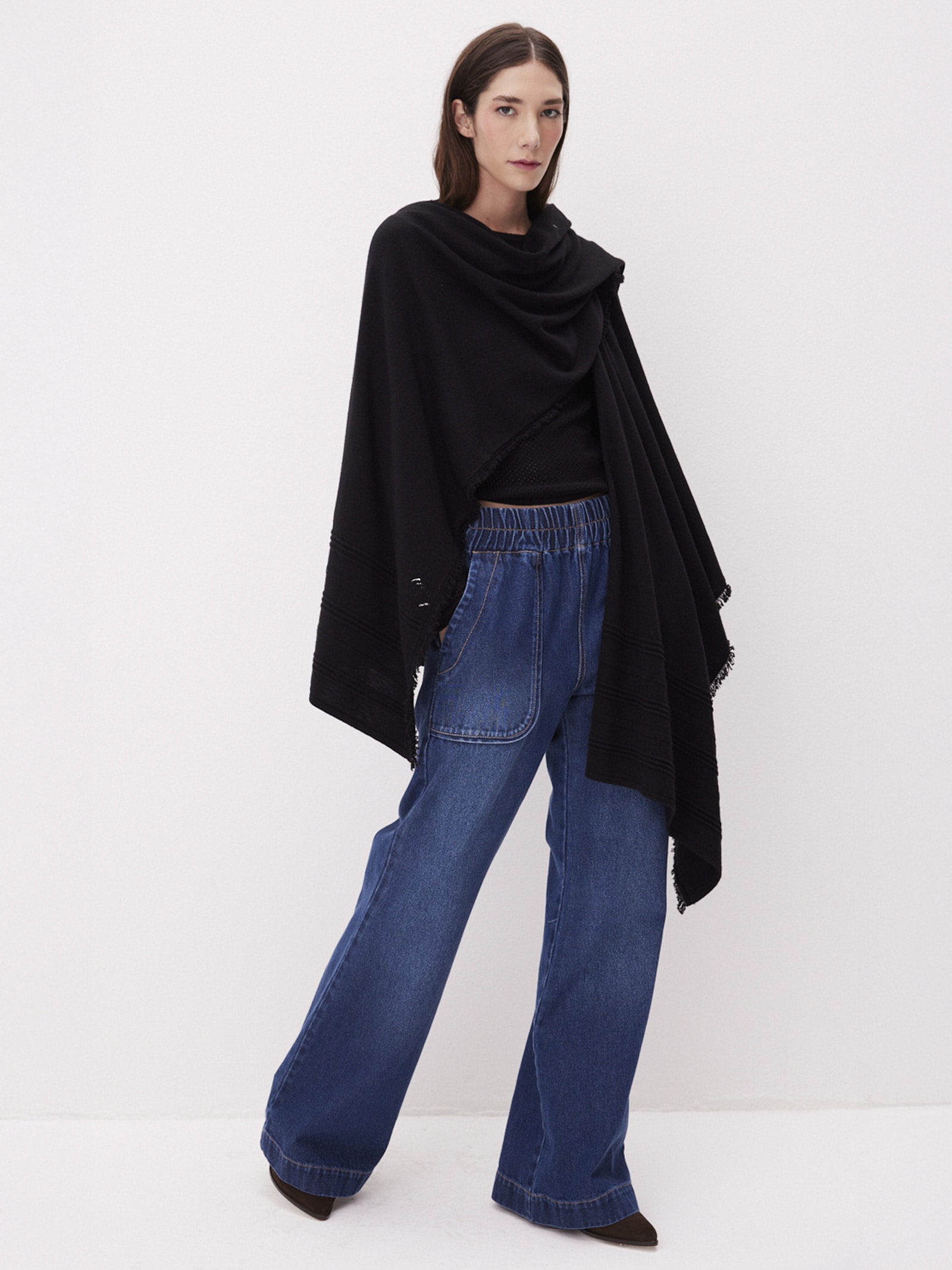 Mixed - Xale Feminino Tricot - Preto