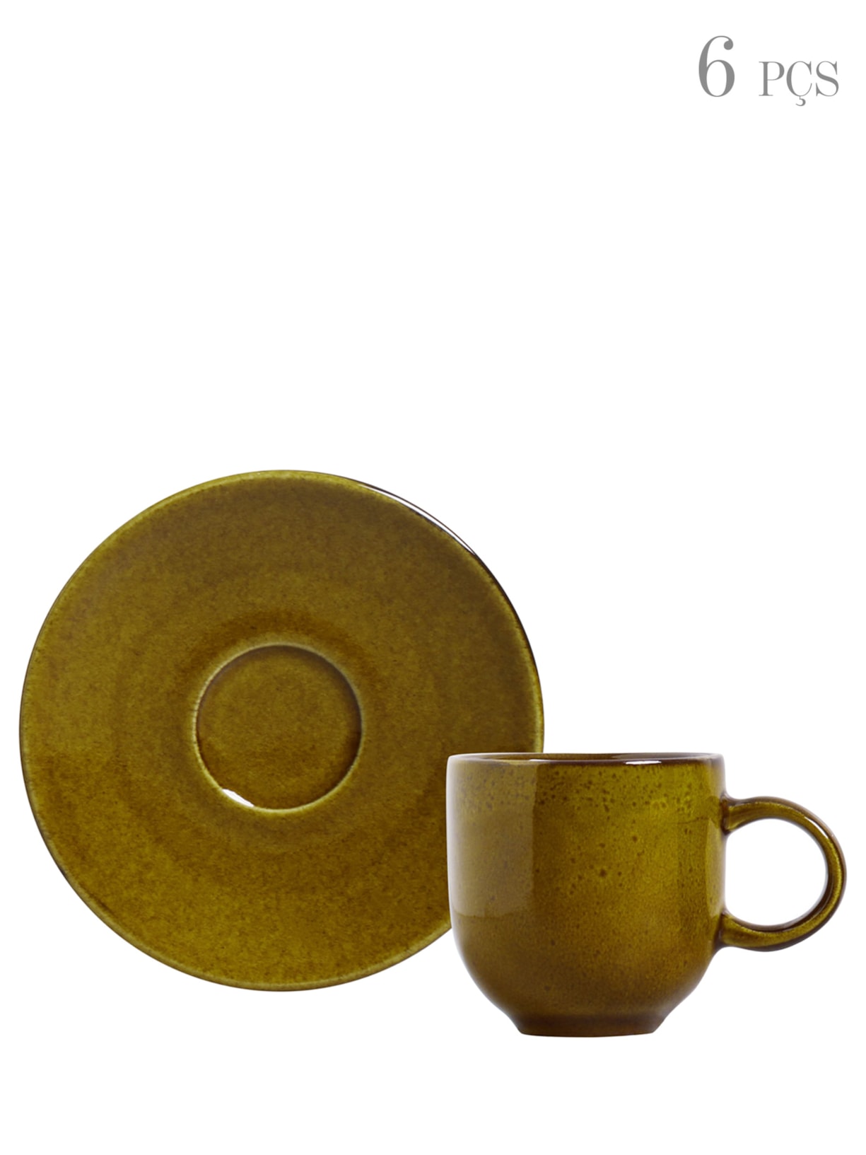 Xícara De Café Coup Stoneware Âmbar - Amarelo