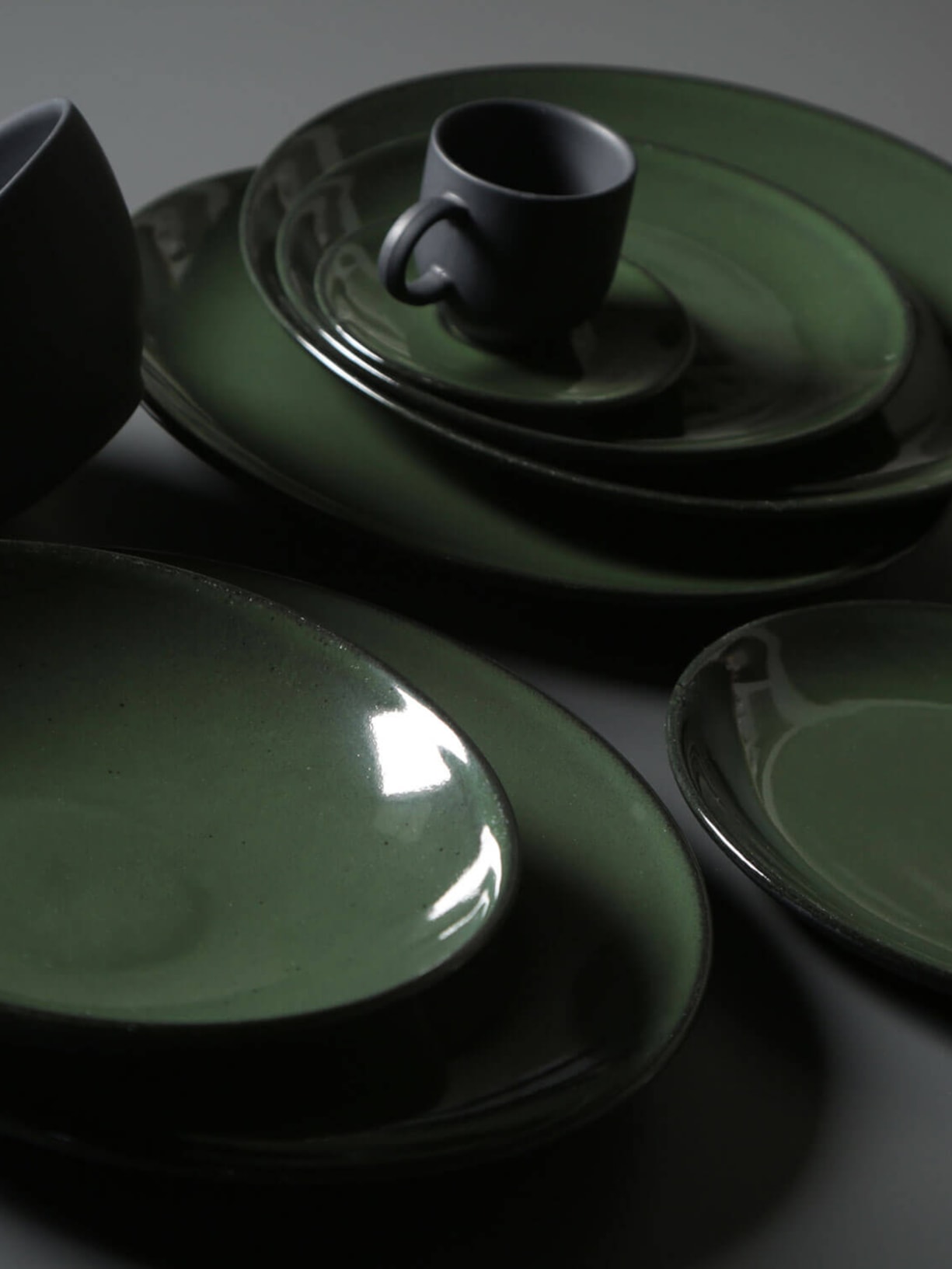 Xícara De Café Coup Stoneware Naturale Verde Porto Brasil