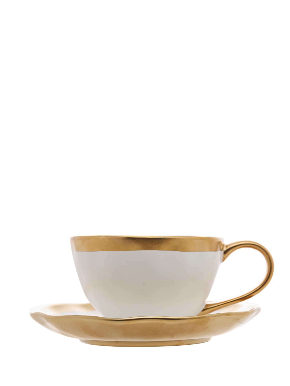 Xícara De Chá De Porcelana Dubai 200ml - Dourado