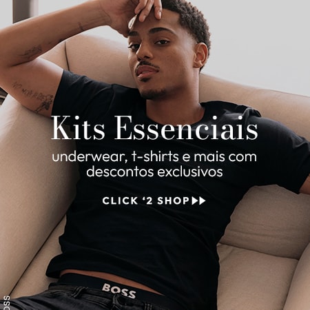Kits Essenciais underwear, t-shirts e mais com descontos exclusivos