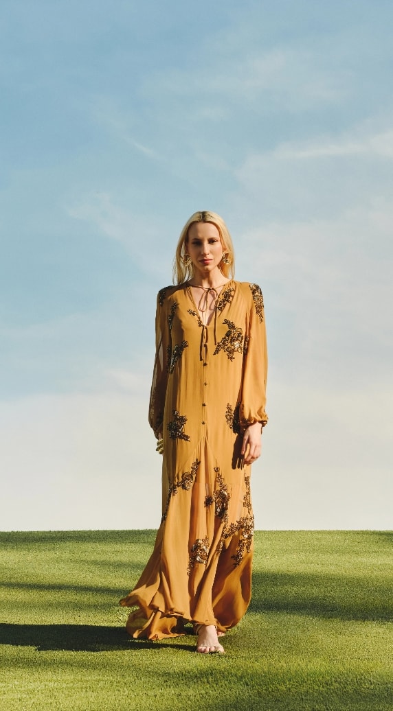Vestido amarelo longo