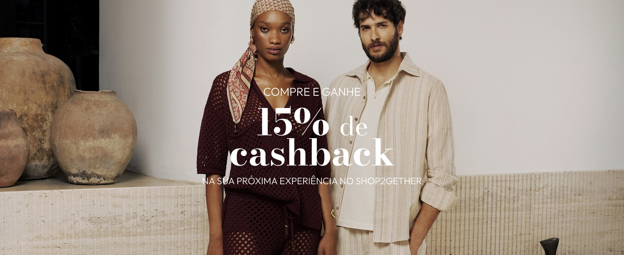 Compre & ganhe 15% de cashback na sua próxima experiência no Shop2gether