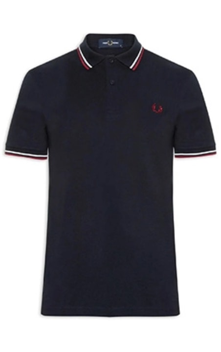 Camisa polo masculina azul marinho da marca Fred Perry