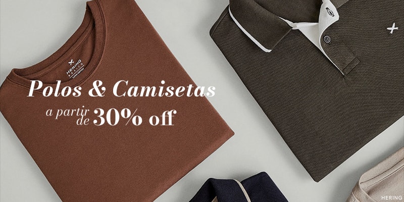 Polos e Camisetas a partir de 30% OFF