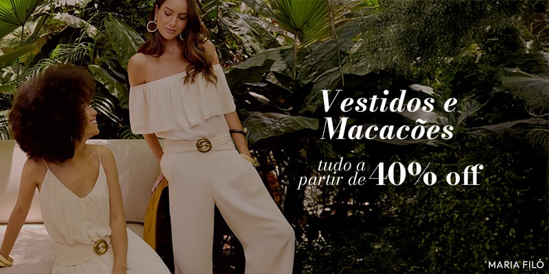 Vestidos e Macacões 40% off